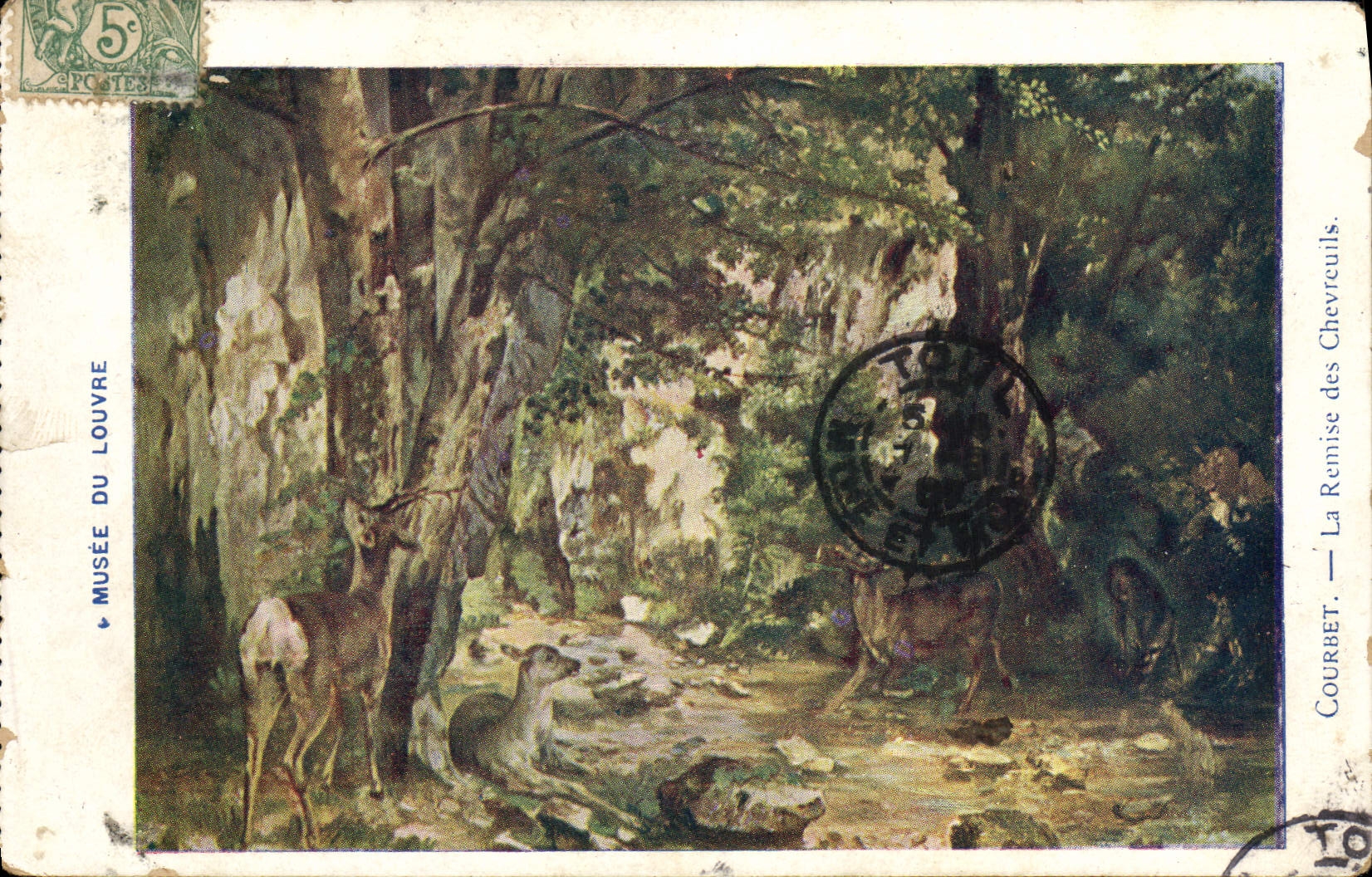 VINTAGE POSTCARD Museum Of Louvre Billhook handing-over of the roe-deers