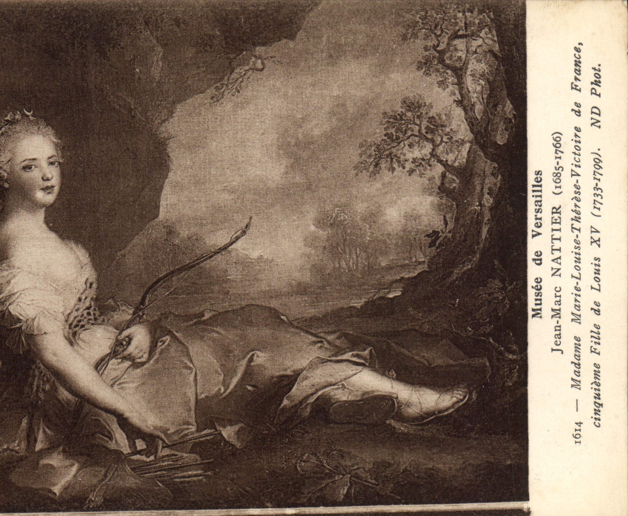 VINTAGE POSTCARD Museum Of Versailles Jean-Marc Nattier Mrs Marie Louise Therese Victoire de France