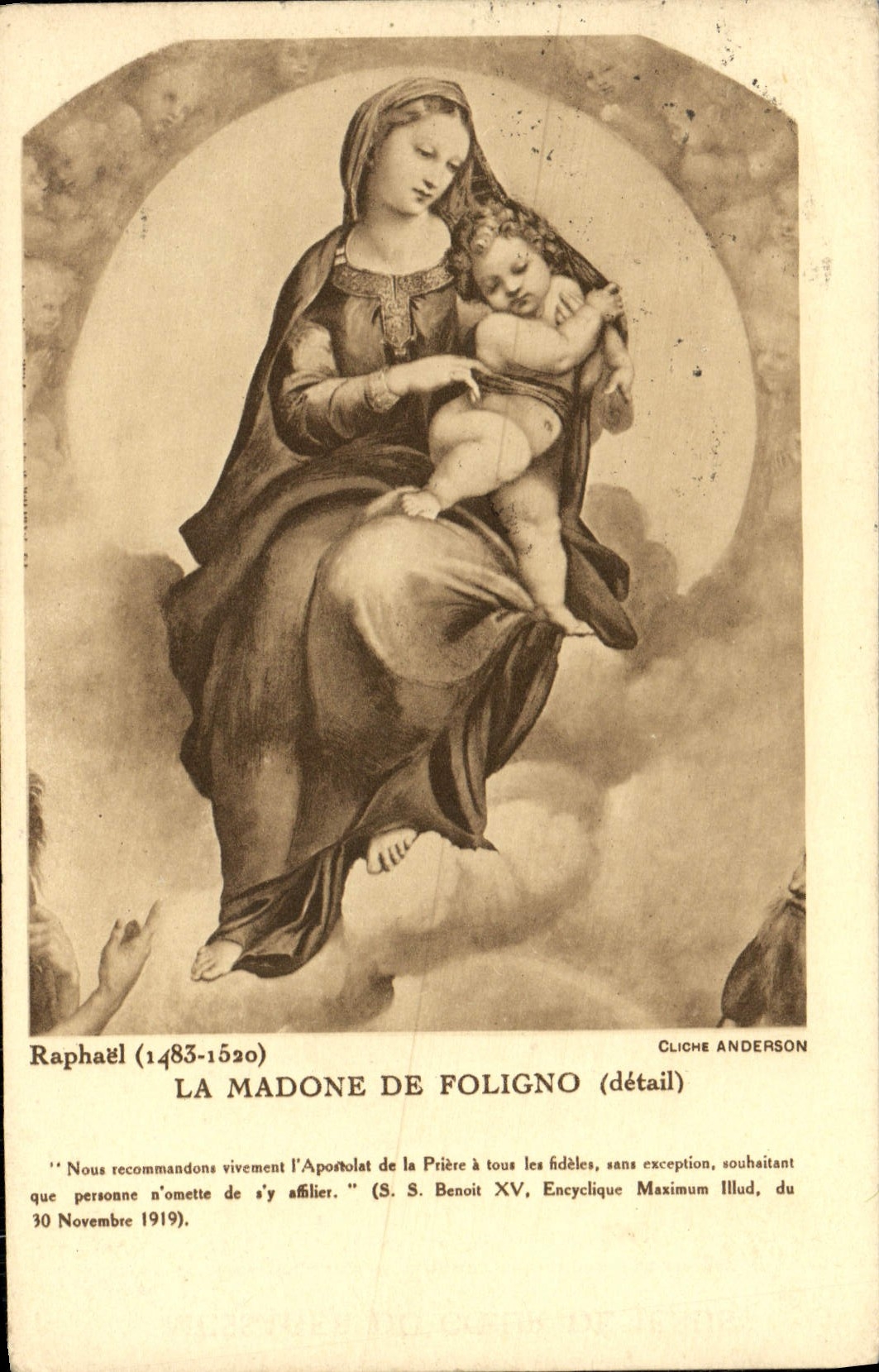 VINTAGE POSTCARD Raphael the Madonna of Foligno
