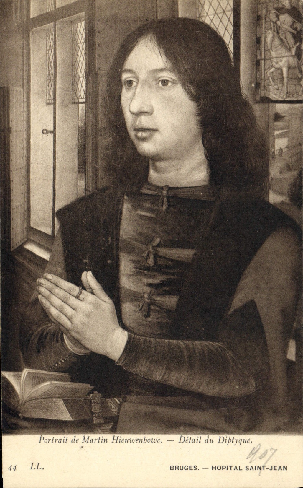 VINTAGE POSTCARD Bruges Holy Hospital Jean Portrait of Martin Hiewenbowe Detail of the tryptique one