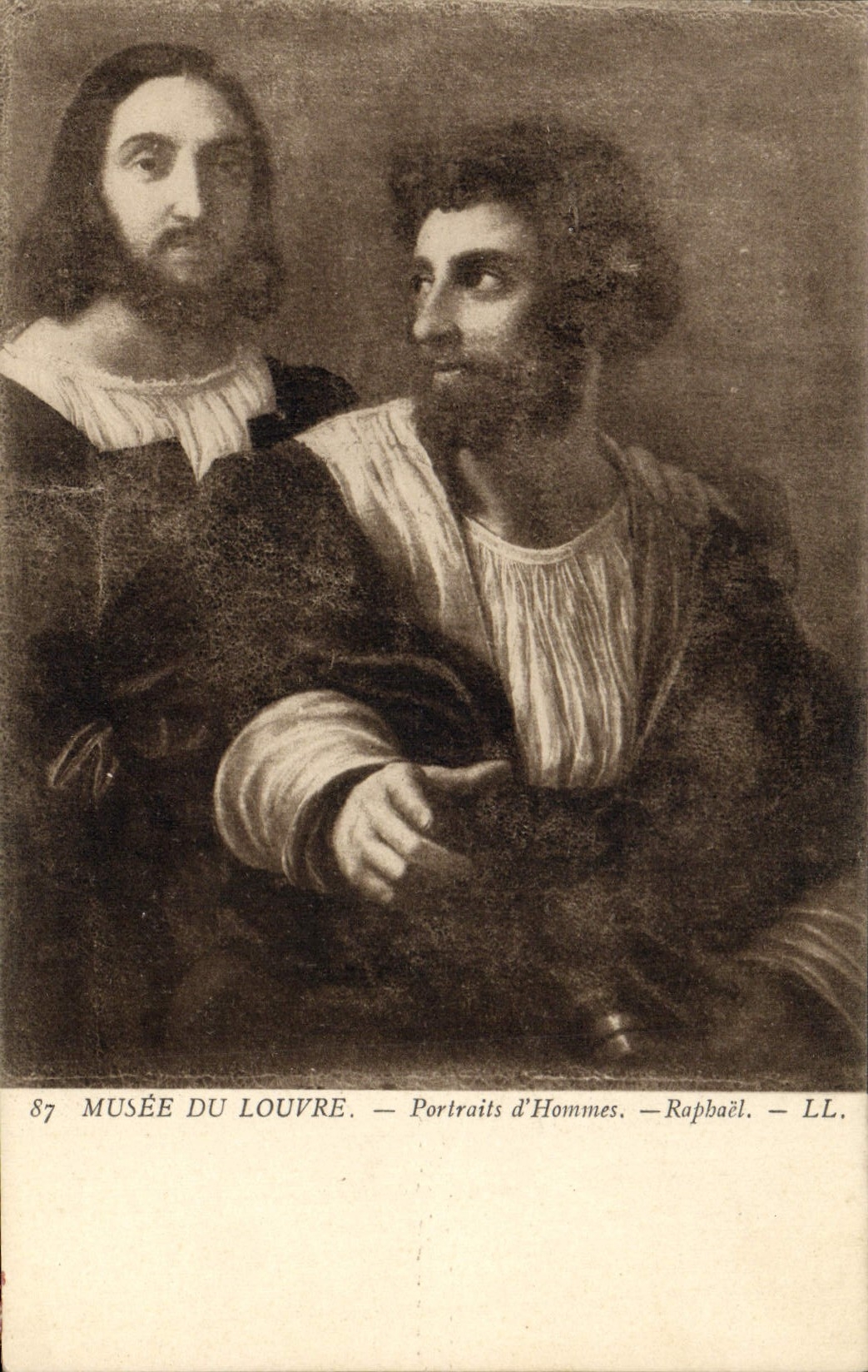 VINTAGE POSTCARD Museum Of Louvre Portraits of Raphael Men
