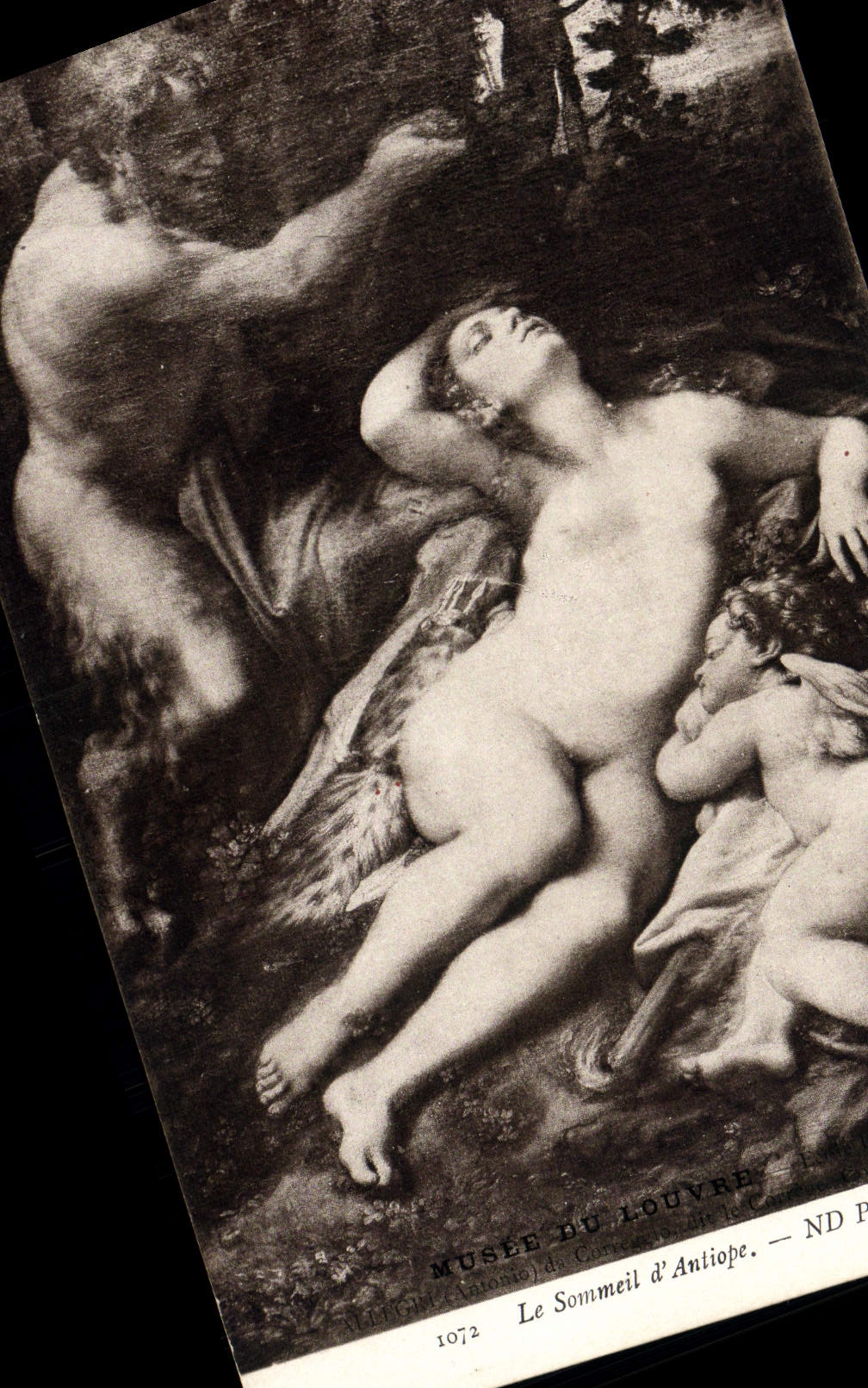 VINTAGE POSTCARD Museum Of Louvre the sleep of Antiope
