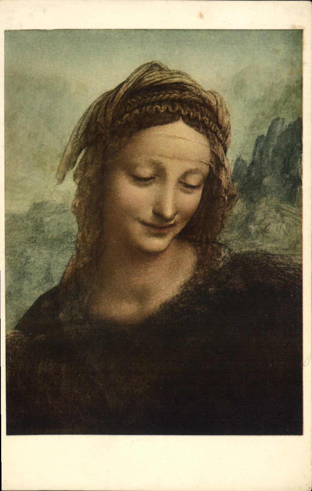 VINTAGE POSTCARD co. Anne Detail Leonardo da Vinci Louvre