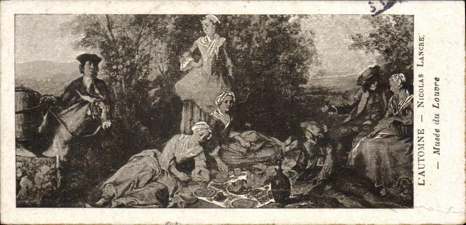 VINTAGE POSTCARD the Fall Nicolas Lancre Museum of Louvre