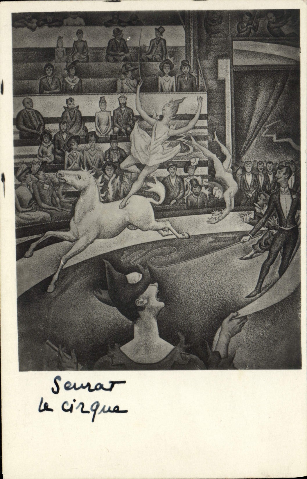 VINTAGE POSTCARD Seurat the circus