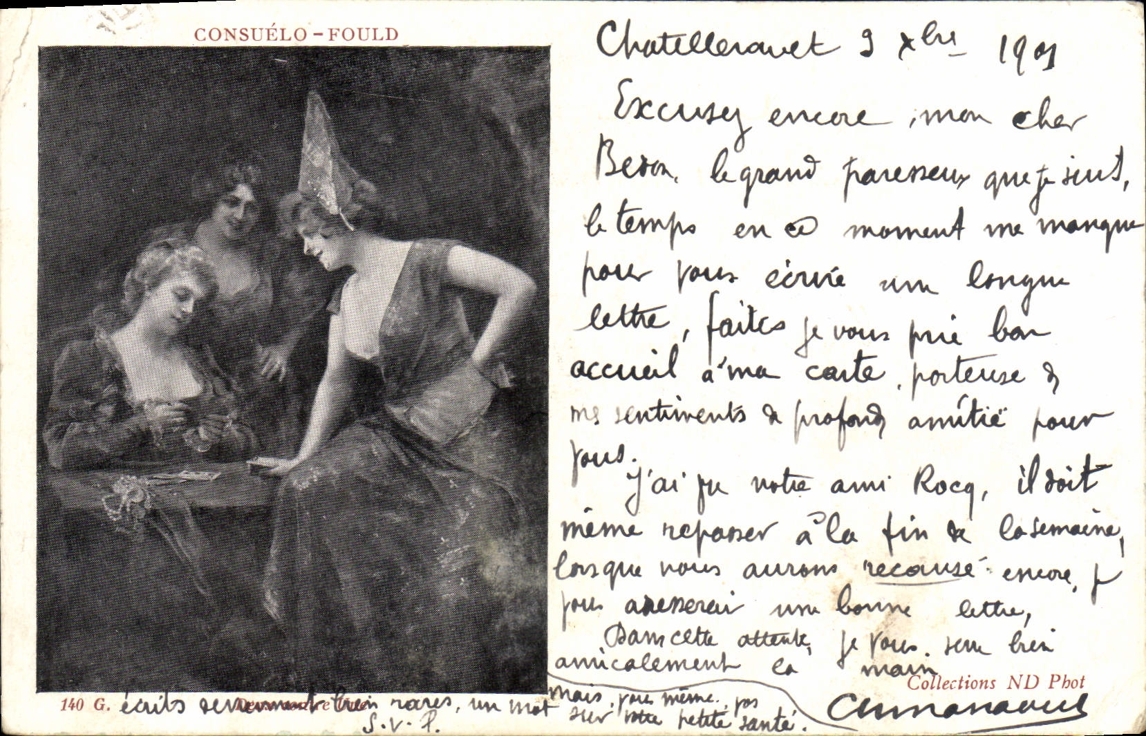 VINTAGE POSTCARD Consuelo Fould