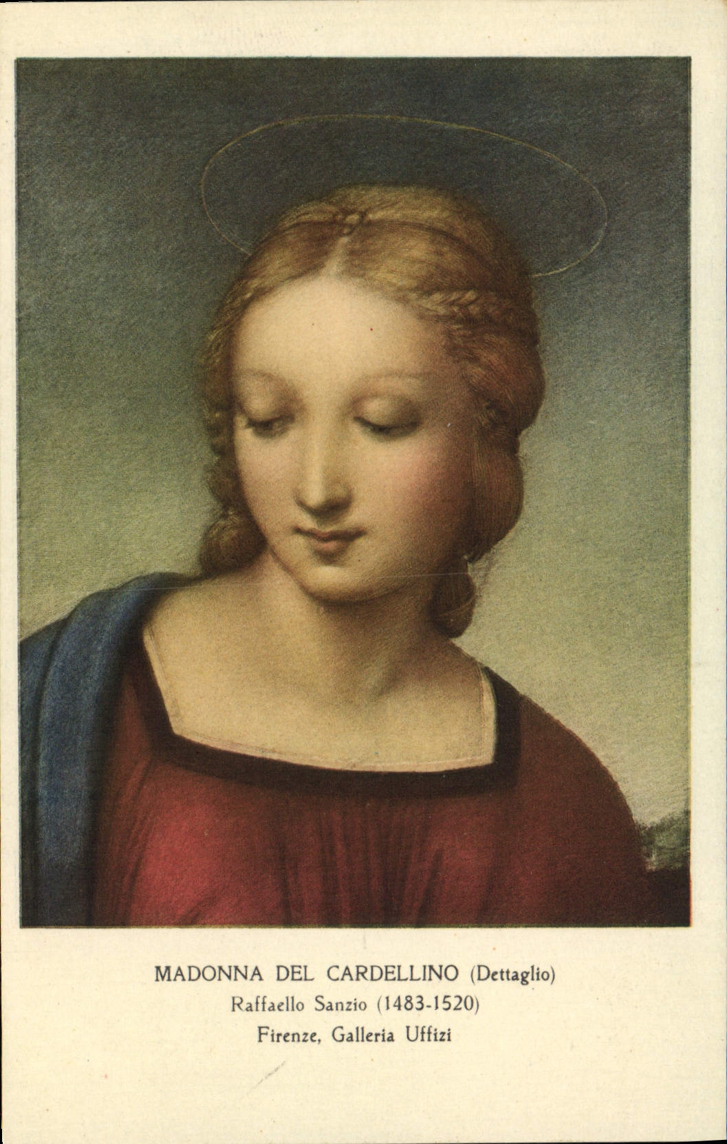 VINTAGE POSTCARD Madonna Del Cardellino Raffaello Sanzio Firenze Galleria Uffizi