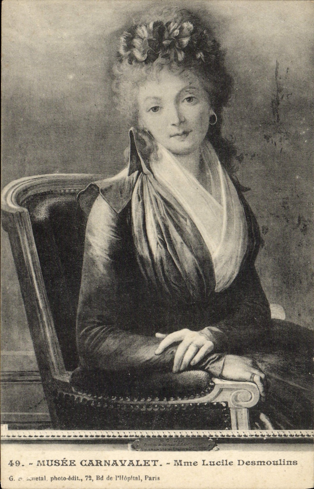 VINTAGE POSTCARD Museum Carnavalet Mrs. Lucile Desmoulins