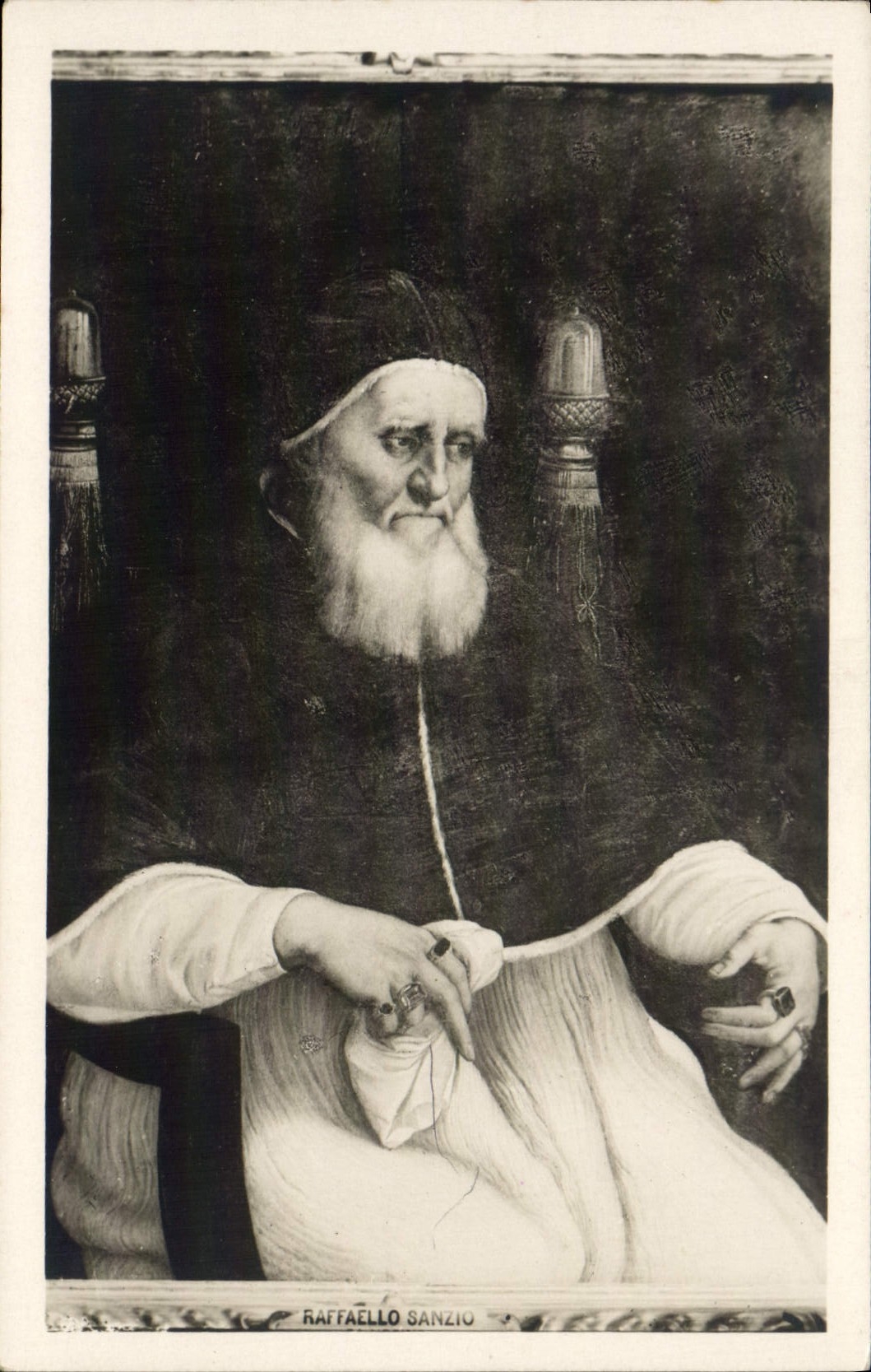 VINTAGE POSTCARD Firenze Galleria Uffizi Ritratto di Papa Giulo II Raffaello