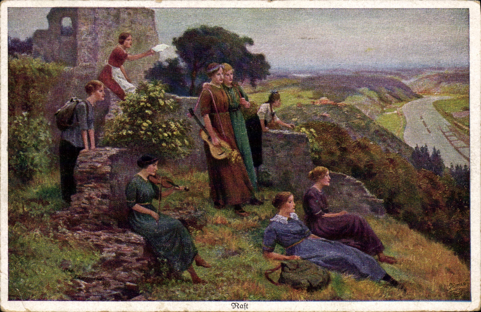 VINTAGE POSTCARD Raft