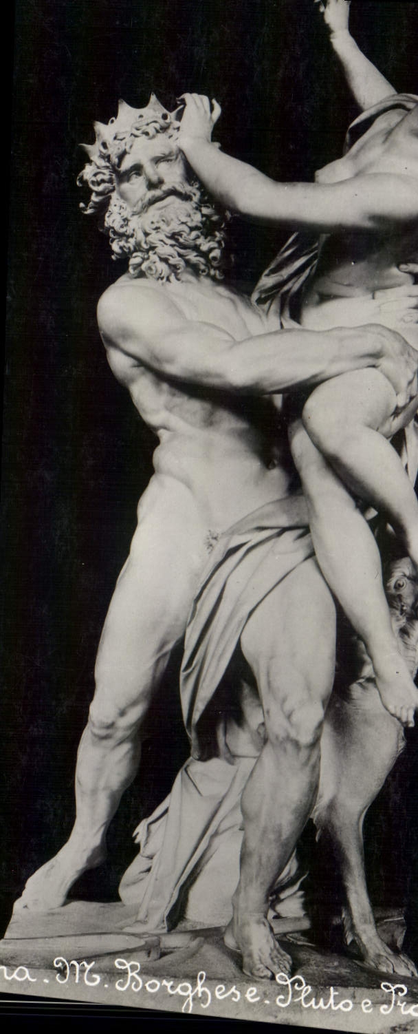 VINTAGE POSTCARD Roma Borghese Pluto E Proserpina