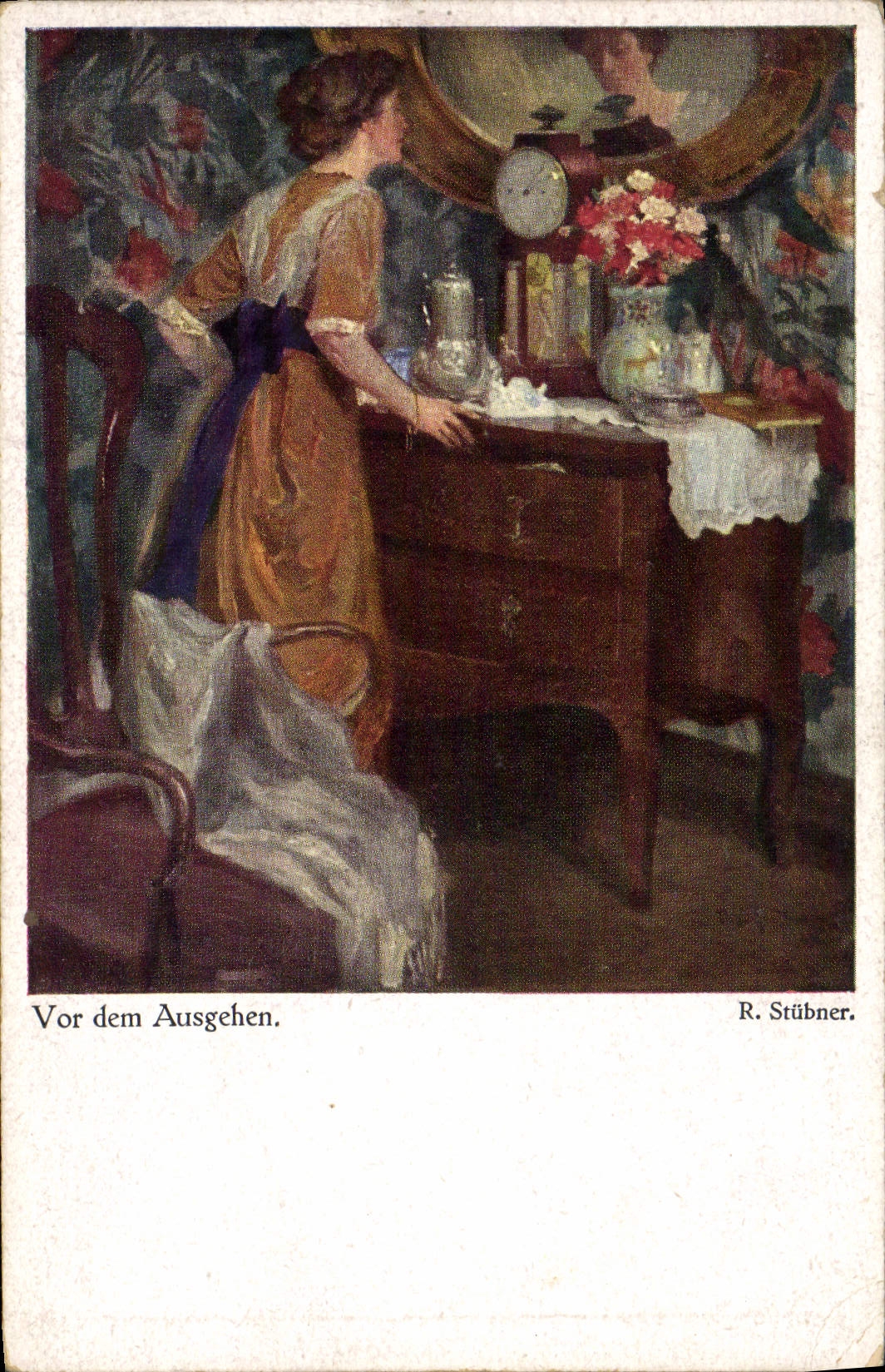 VINTAGE POSTCARD VOR dem Ausgehen R Stubner