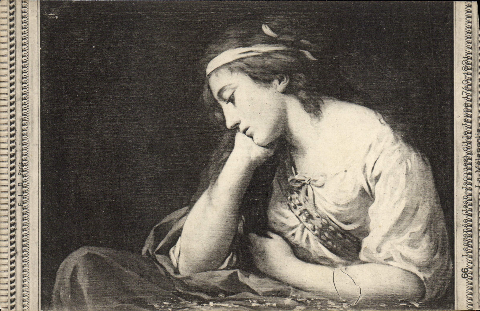 VINTAGE POSTCARD Musee of Louvre Lagrenee says the Young person