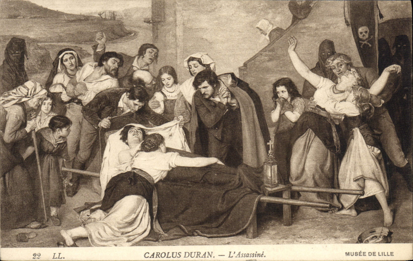 VINTAGE POSTCARD Carolus Duran Assassinates It Museum Of Lille
