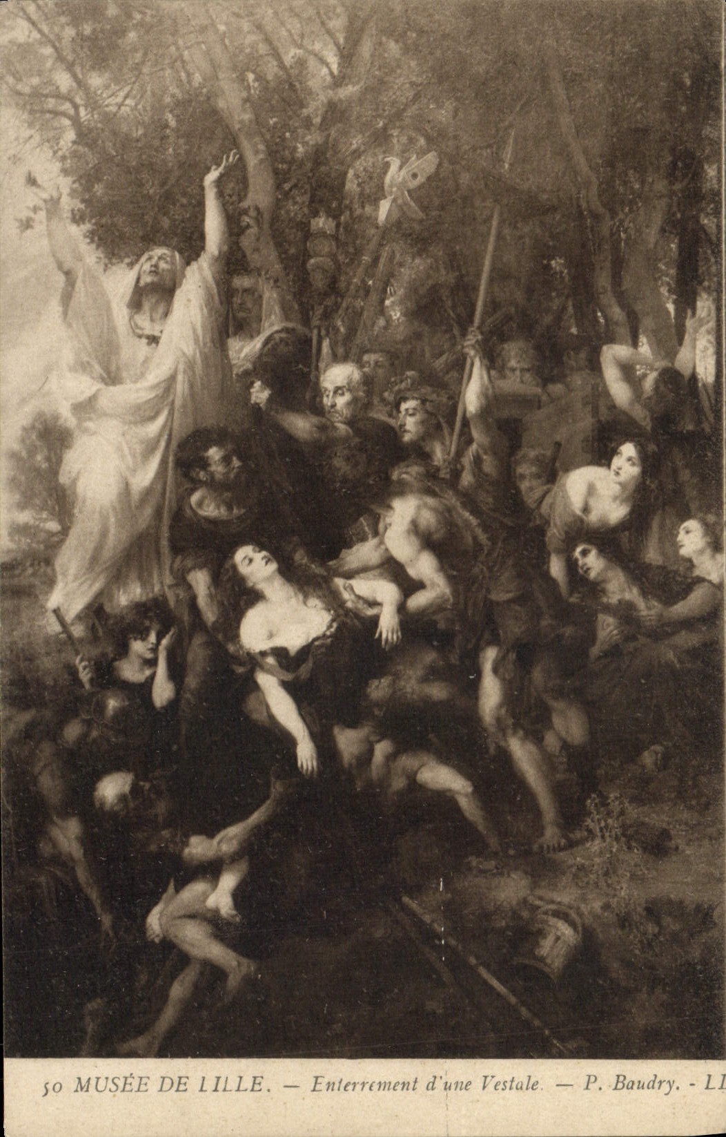 VINTAGE POSTCARD Museum Of Lille Burial of a Baudry vestal