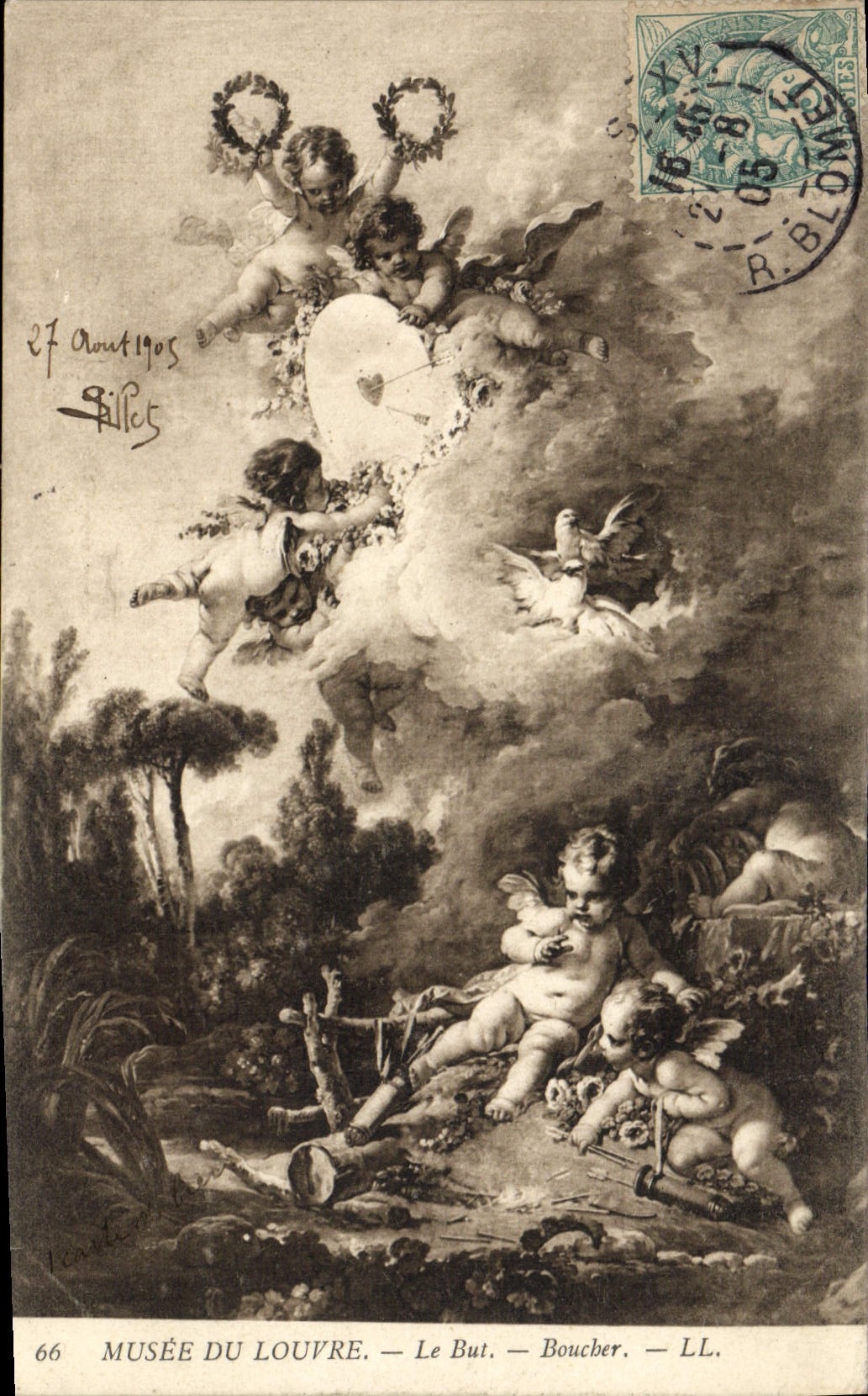 VINTAGE POSTCARD Museum of Louvre the Goal Butcher