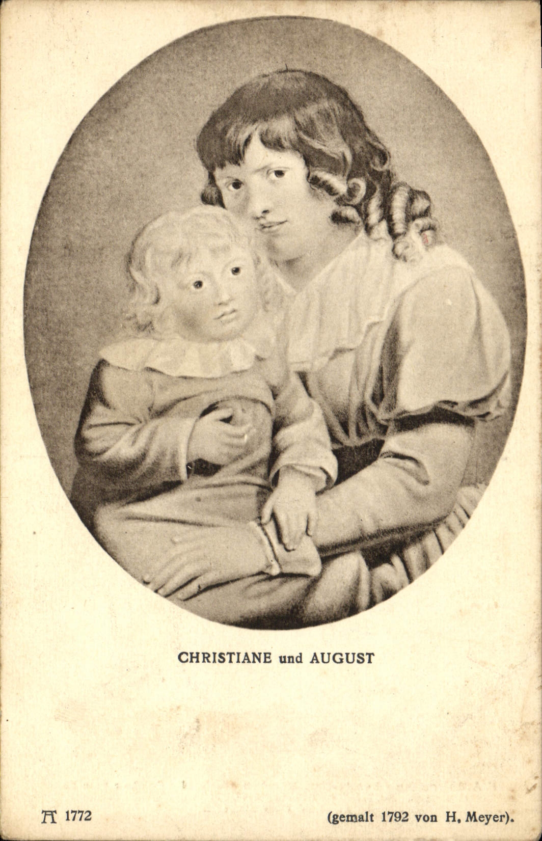 VINTAGE POSTCARD Christiane und August