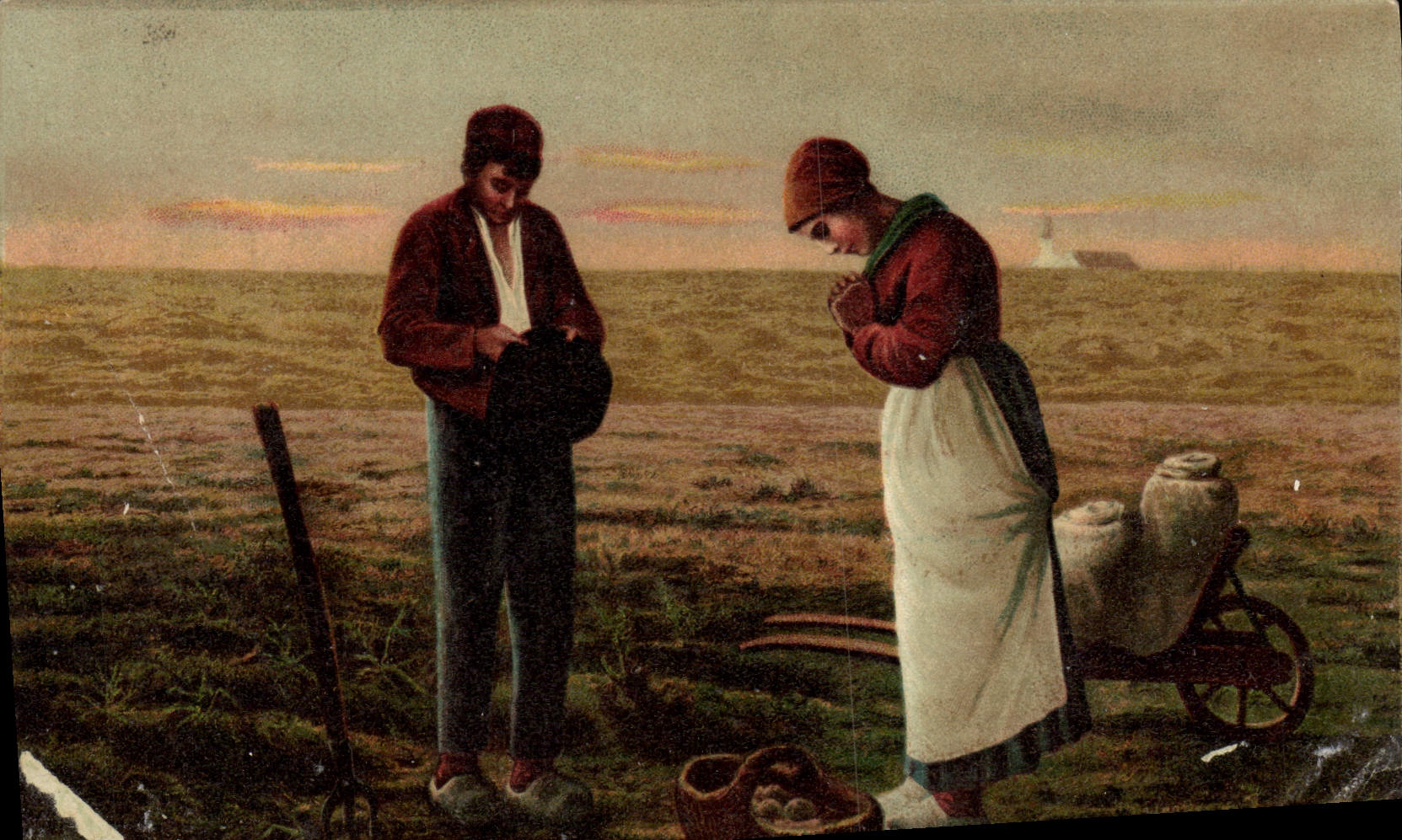 VINTAGE POSTCARD Millet angelus