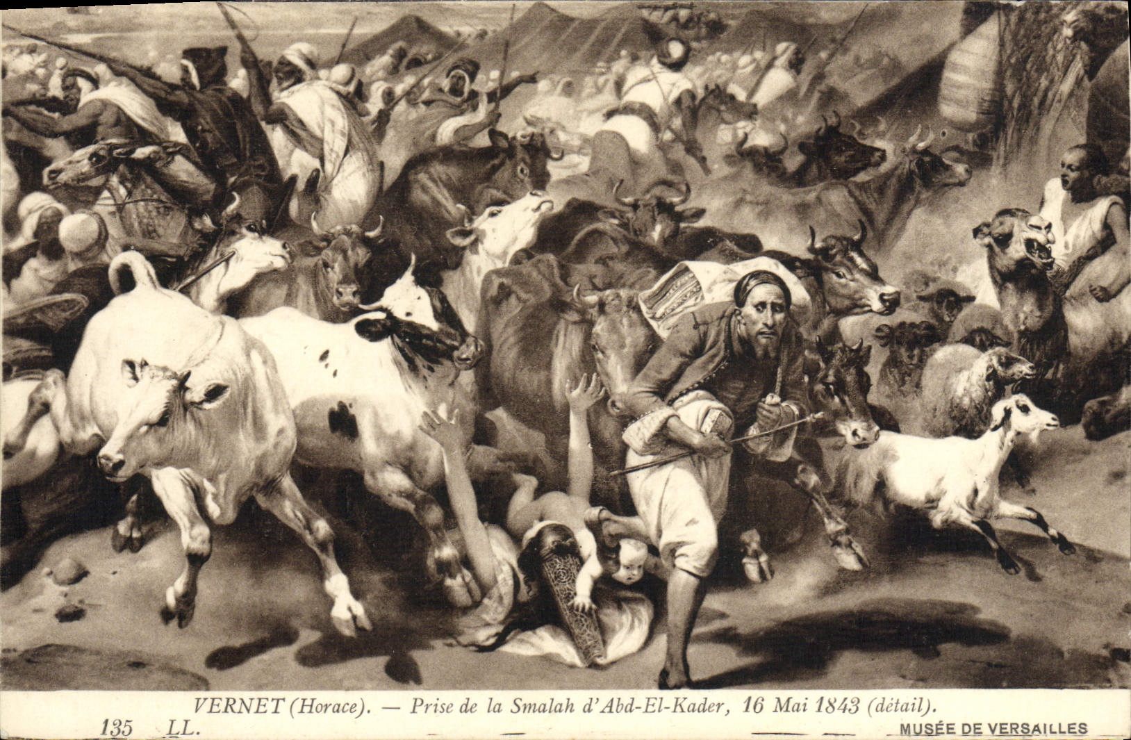 VINTAGE POSTCARD Vernet Taken of the Tribe of Abd El Kader Museum of Versailles