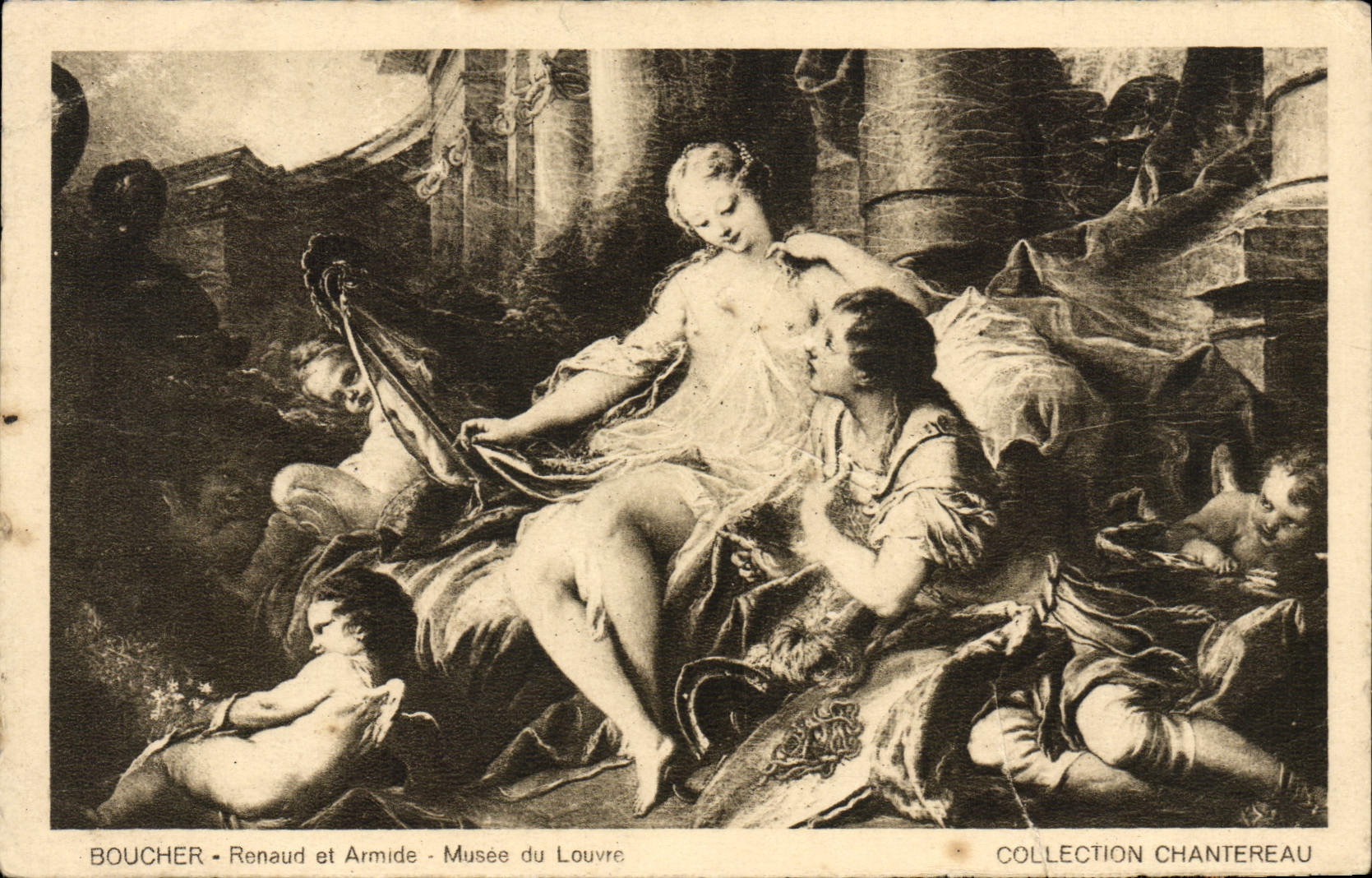 VINTAGE POSTCARD To stop Renaud and Armide Museum of Louvre Chantereau