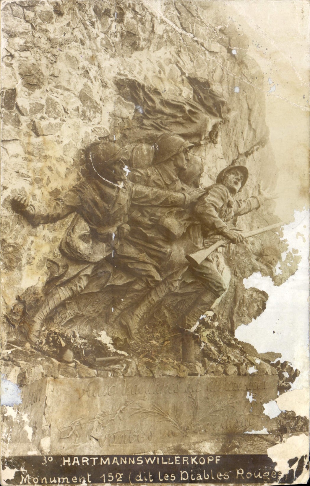 Diablos rojos del monumento de Hartmannswillerkopf de la POSTAL de la VENDIMIA