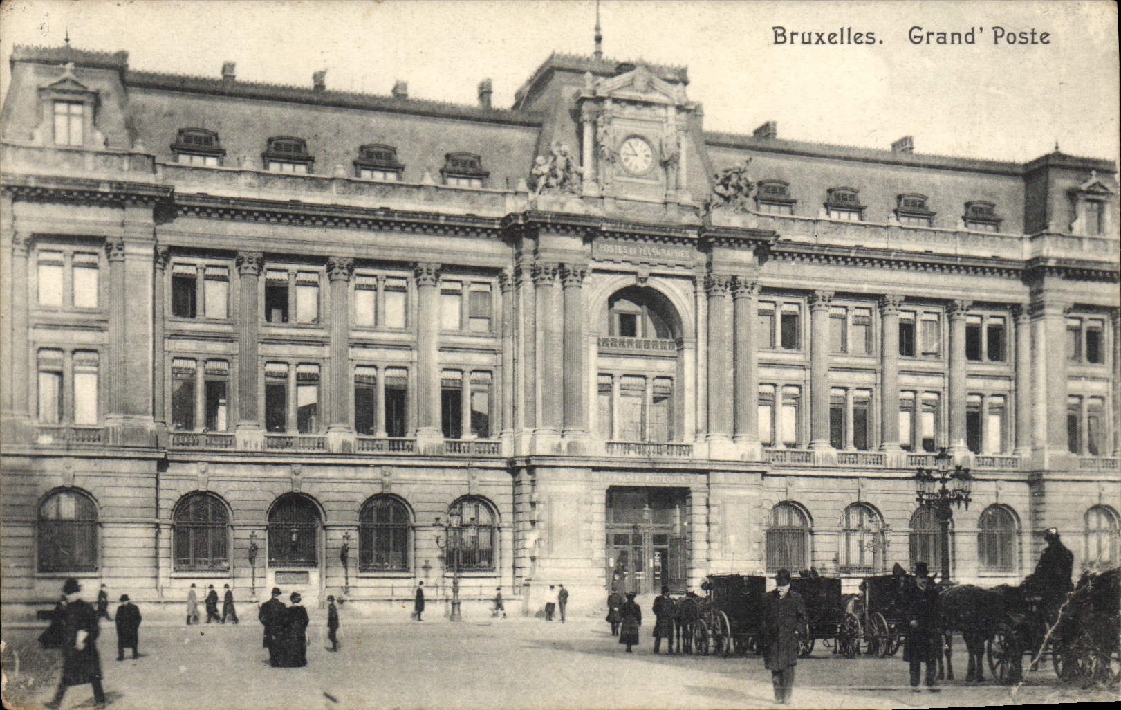Estación grande de Bruselas de la POSTAL de la VENDIMIA