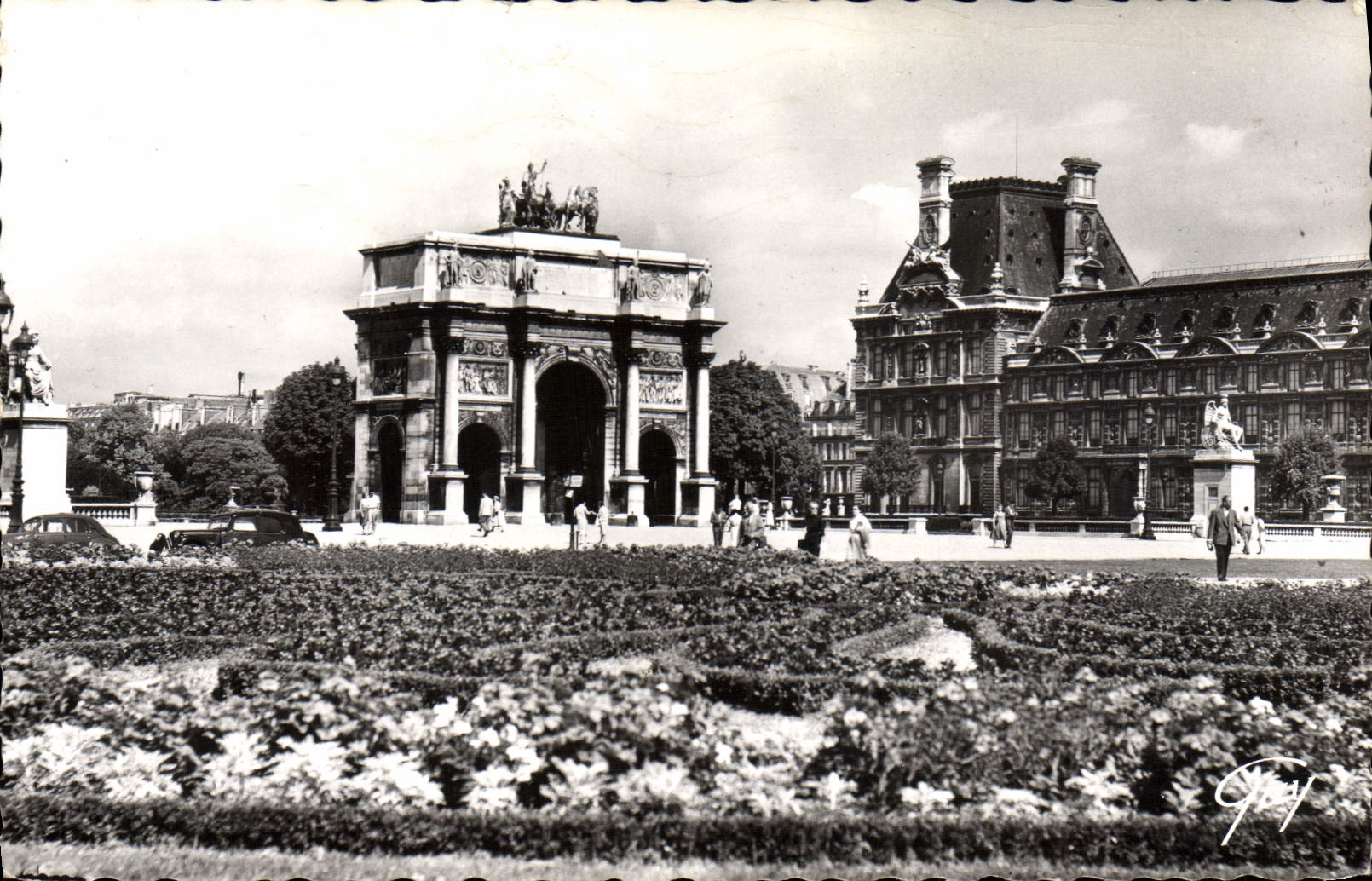 MODERN CARD Paris and its Wonders Place and Arc de Triomphe of the Carousel