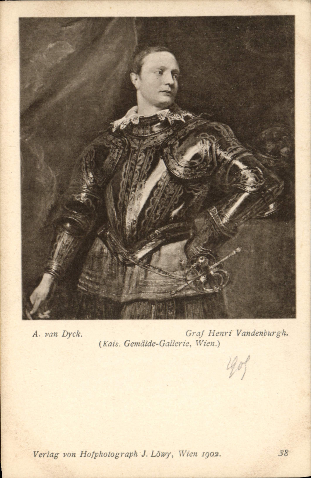 VINTAGE POSTCARD van Dyck Graf Henri Vandenburgh has