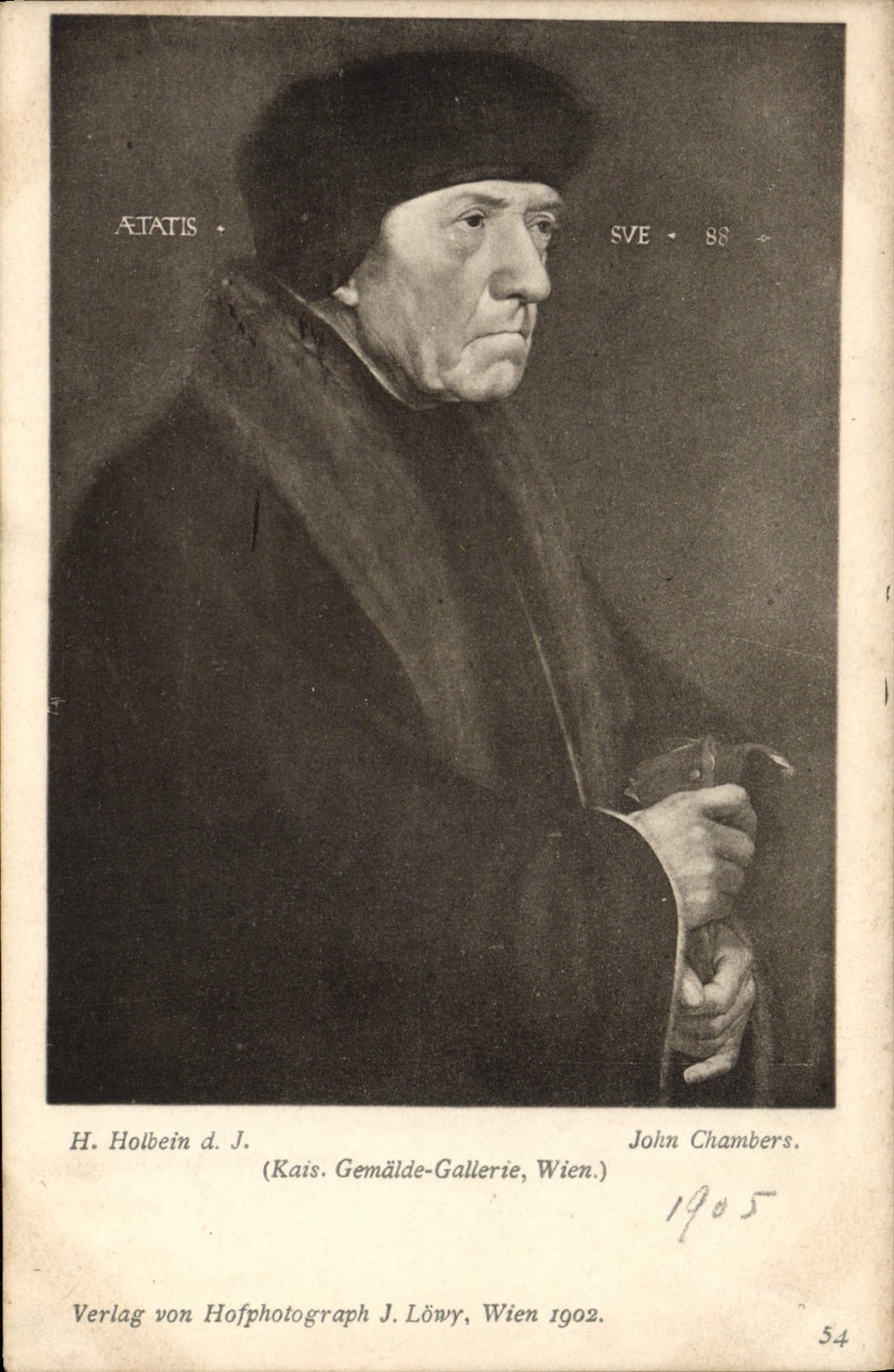 VINTAGE POSTCARD J Holbein D J John Chambers