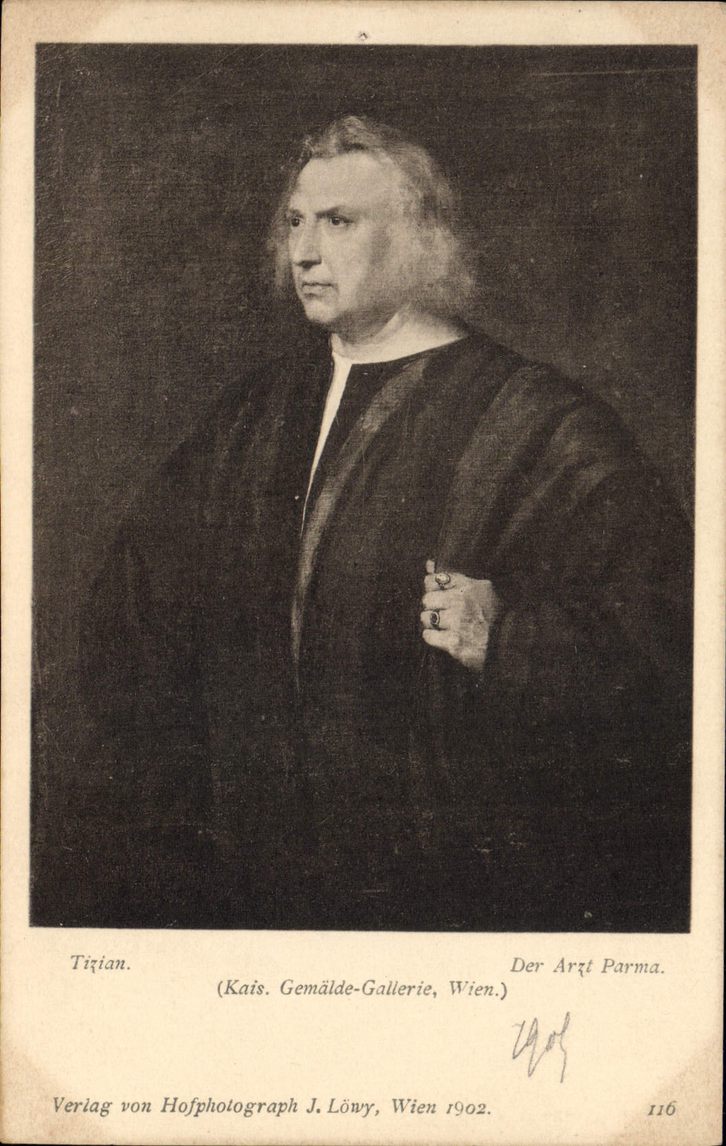 VINTAGE POSTCARD Tizian Der Arzt Parma