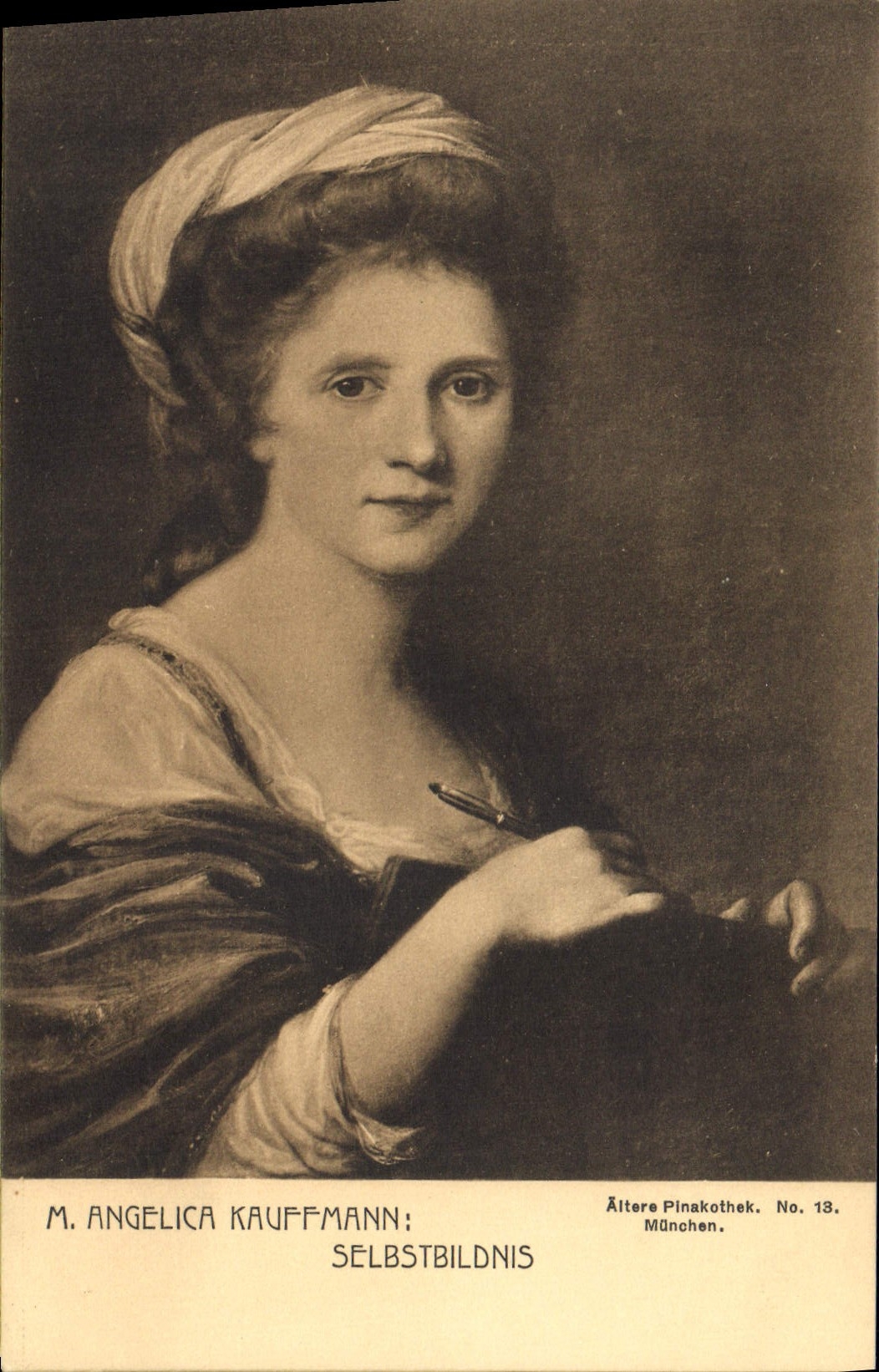 VINTAGE POSTCARD Angelica Kauffmann Selbstbildnis