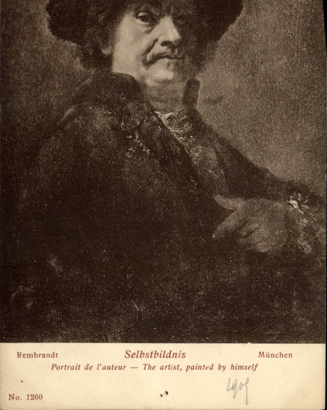 VINTAGE POSTCARD Van Dyck Selbstbildnis Munchen