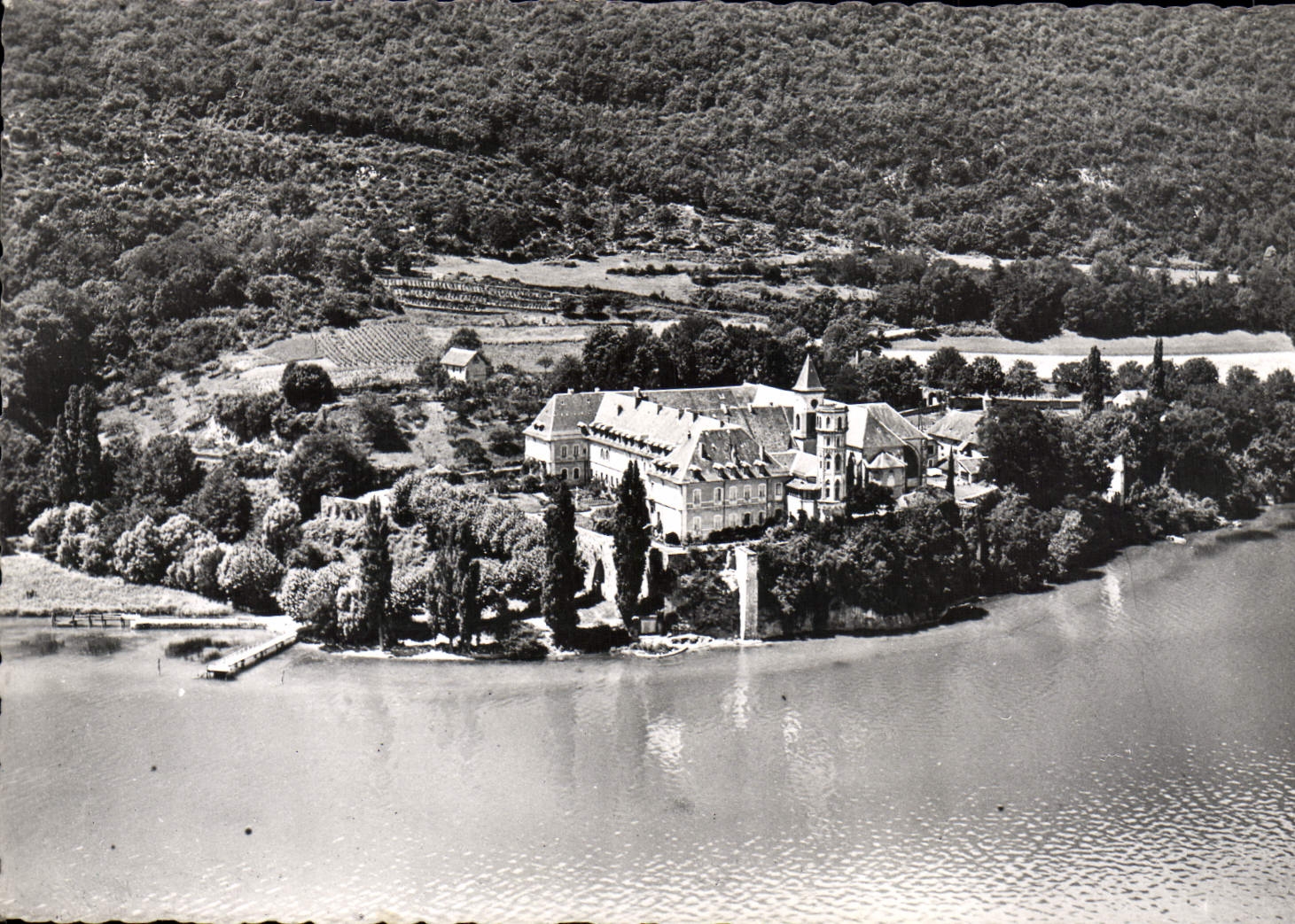 MODERN CARD the Abbey of Hautecombe Seen of Plane