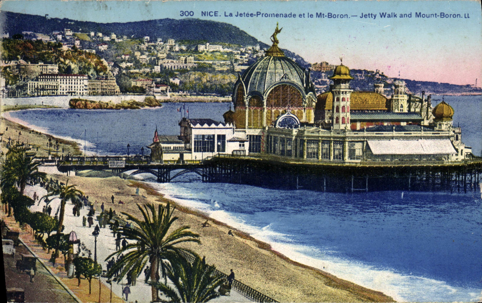 POSTAL de la VENDIMIA Niza el embarcadero de Promeande y el boro de la TA