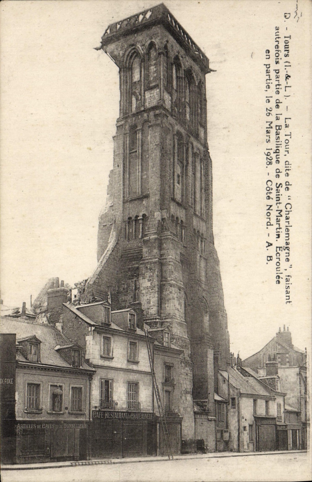 VINTAGE POSTCARD Tours the Tower known as of Charlemagne