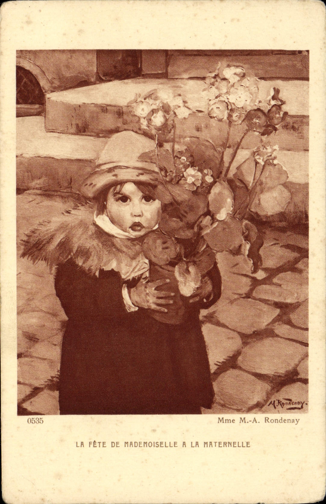 VINTAGE POSTCARD the Festival of Miss at the Nursery school