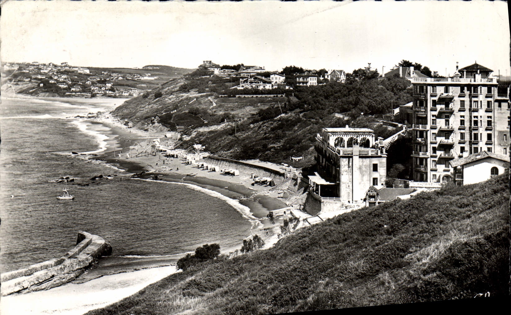 MODERN CARD Guethary the Beach the Dam And Large Hotels