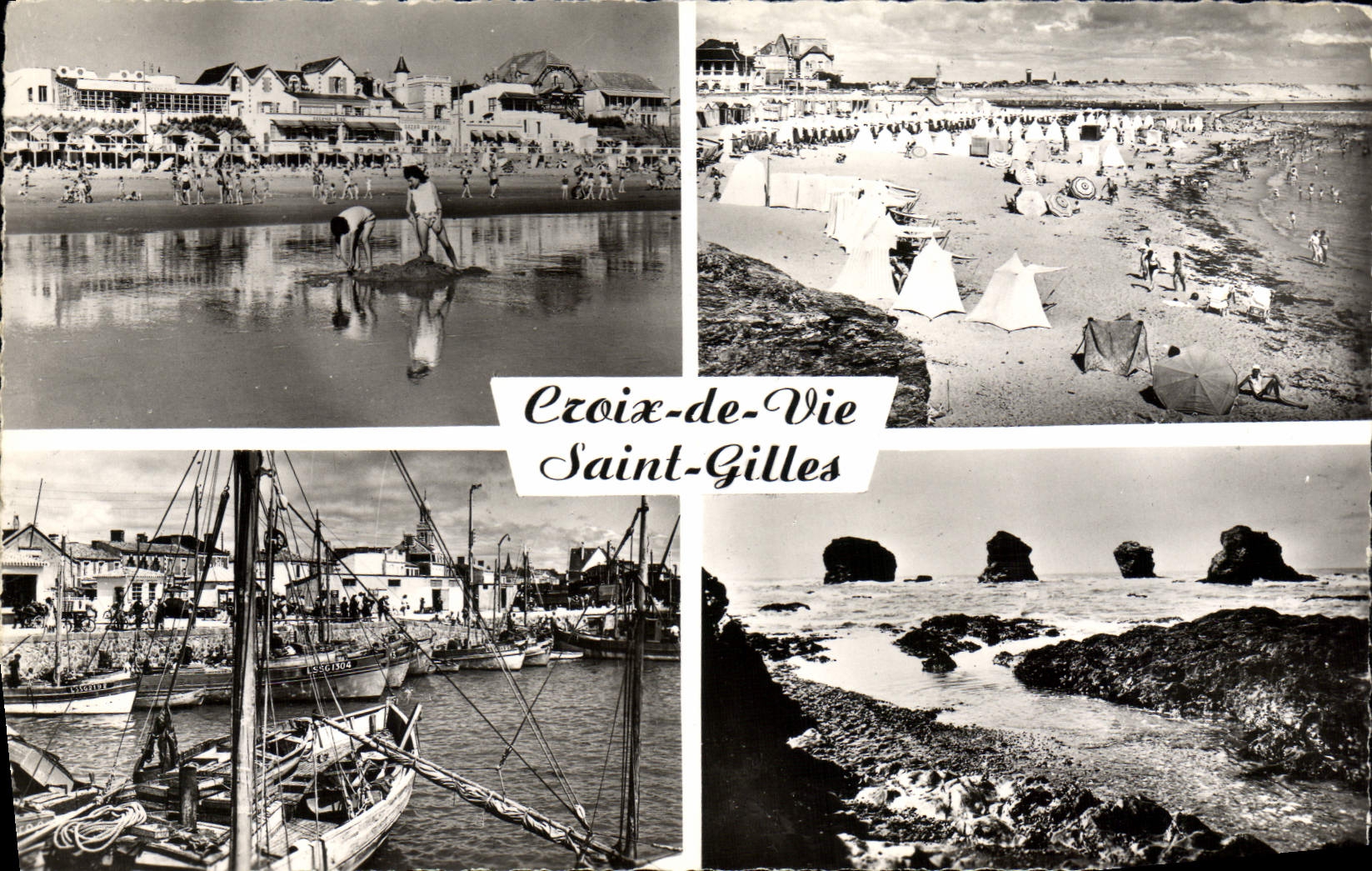 CPM Croix De Vie Saint Gilles Plage Le port Rochers de Sion
