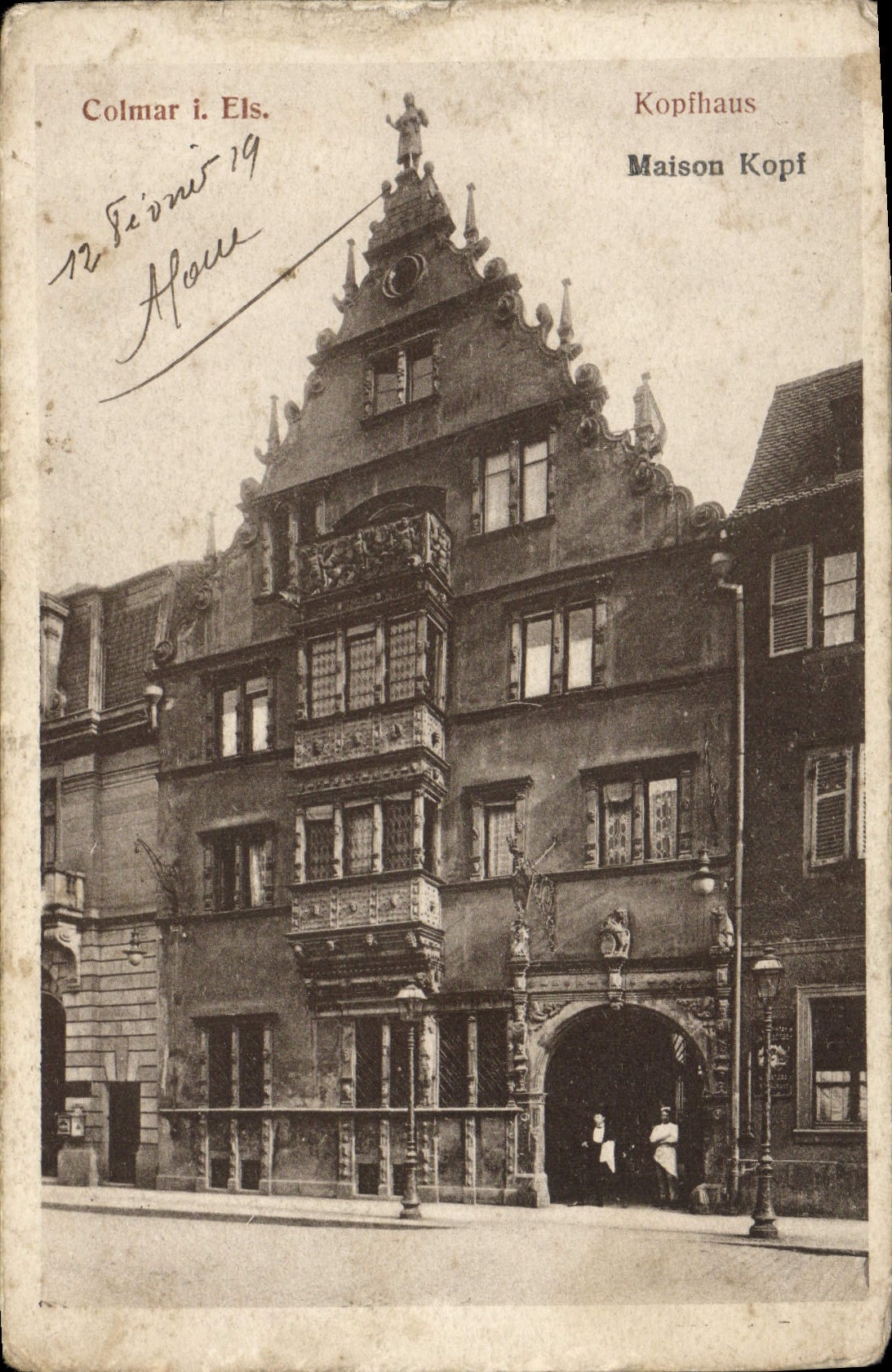 VINTAGE POSTCARD Kopihaus House Kopf Colmar