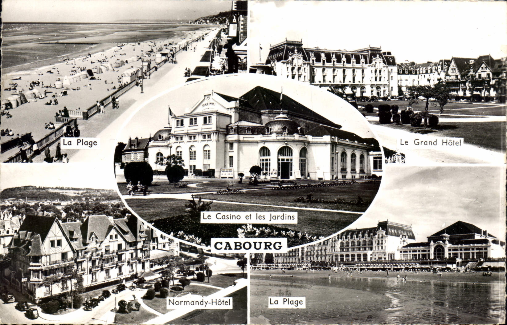 MODERN CARD Cabourg the beach the Large Hotel Normandy Hotel the beach