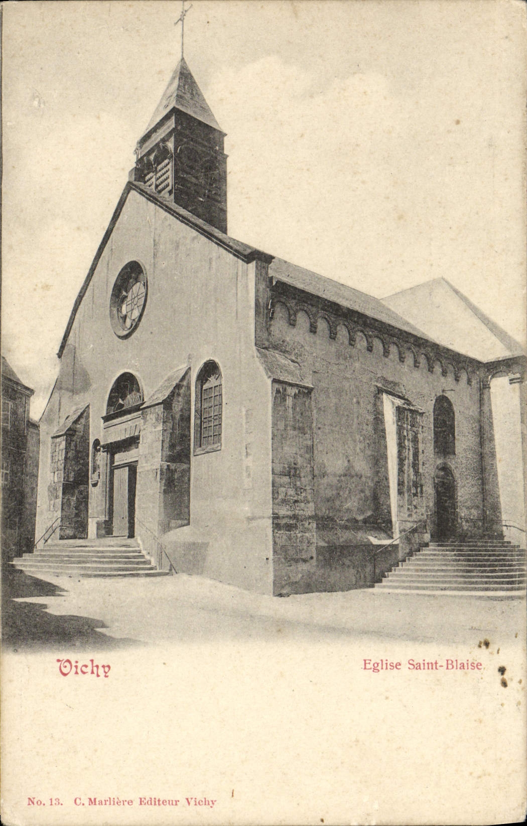 VINTAGE POSTCARD Vichy Church Saint Blaise