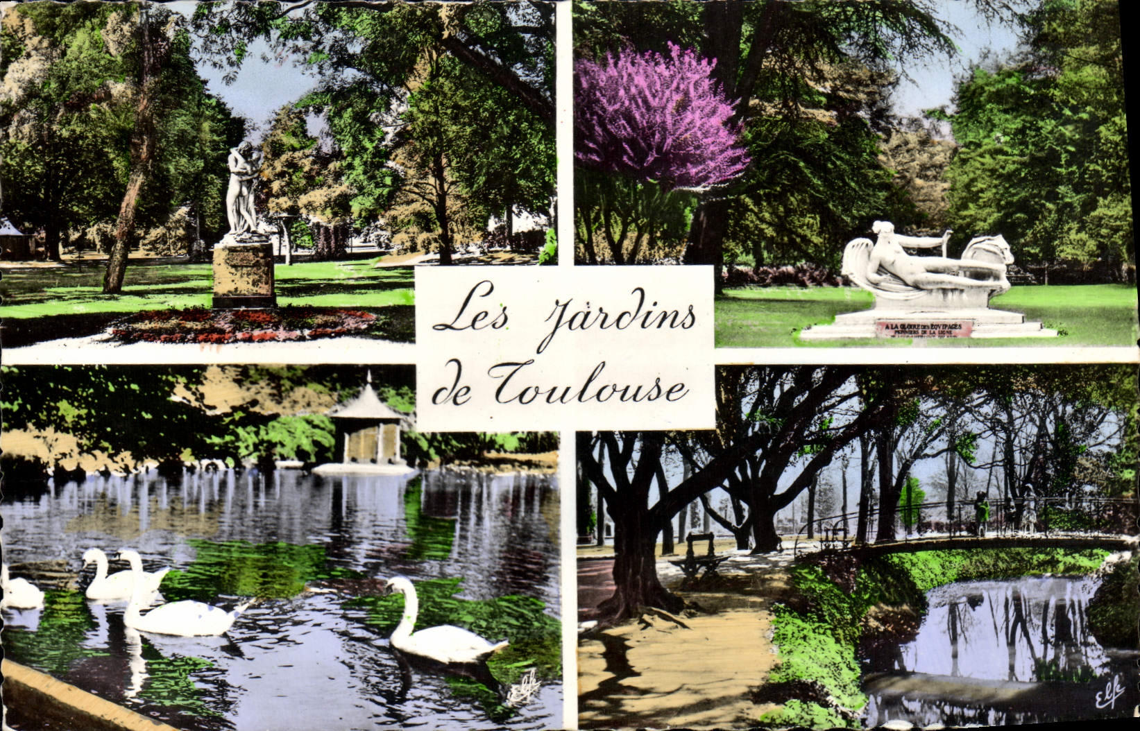 POSTAL MODERNA jardines del cisne de Toulouse