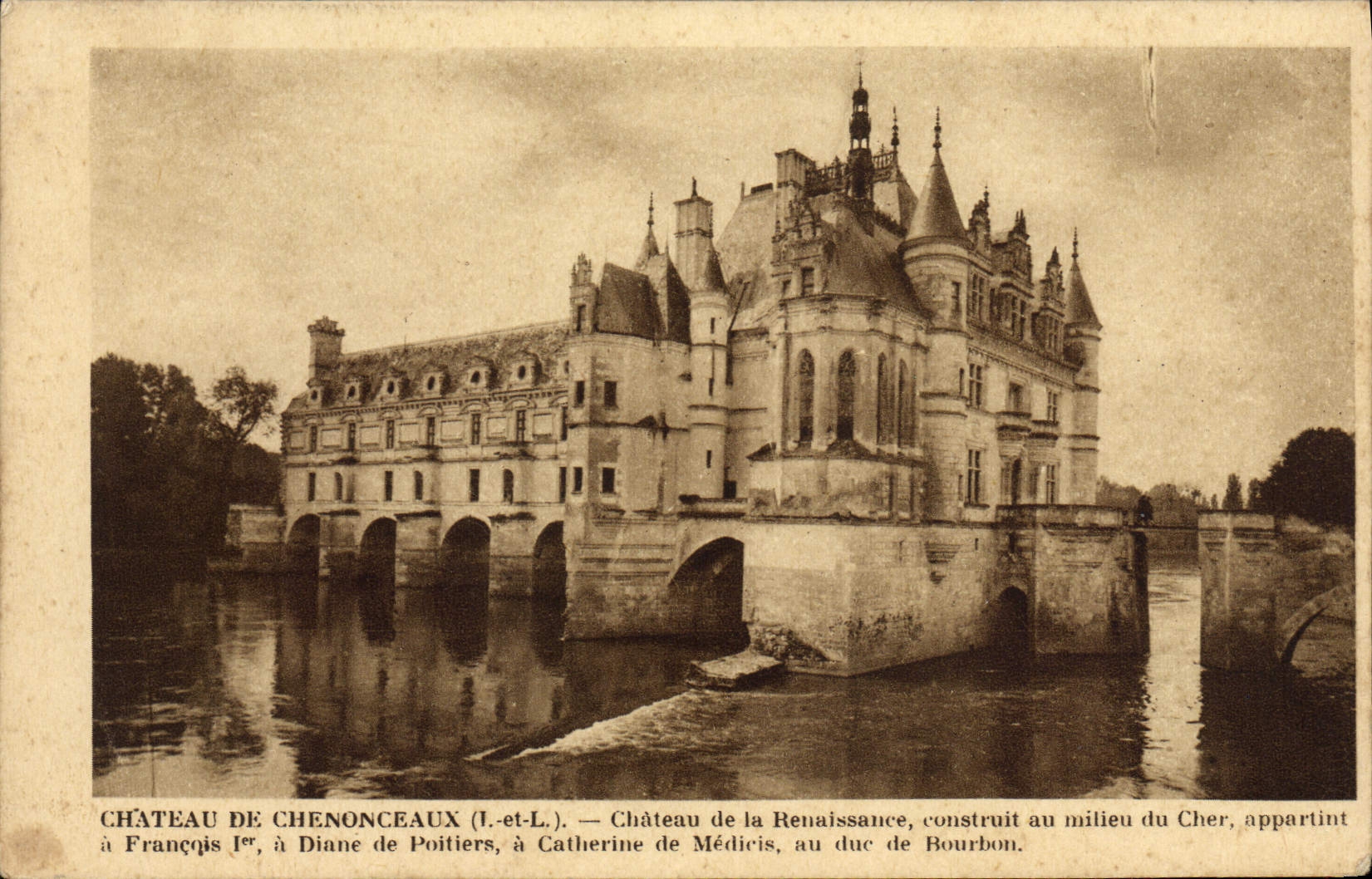 VINTAGE POSTCARD Castle De Chenonceaux Publicity Industry buttonhole Which occurred of the Echo St Maur of the Pits