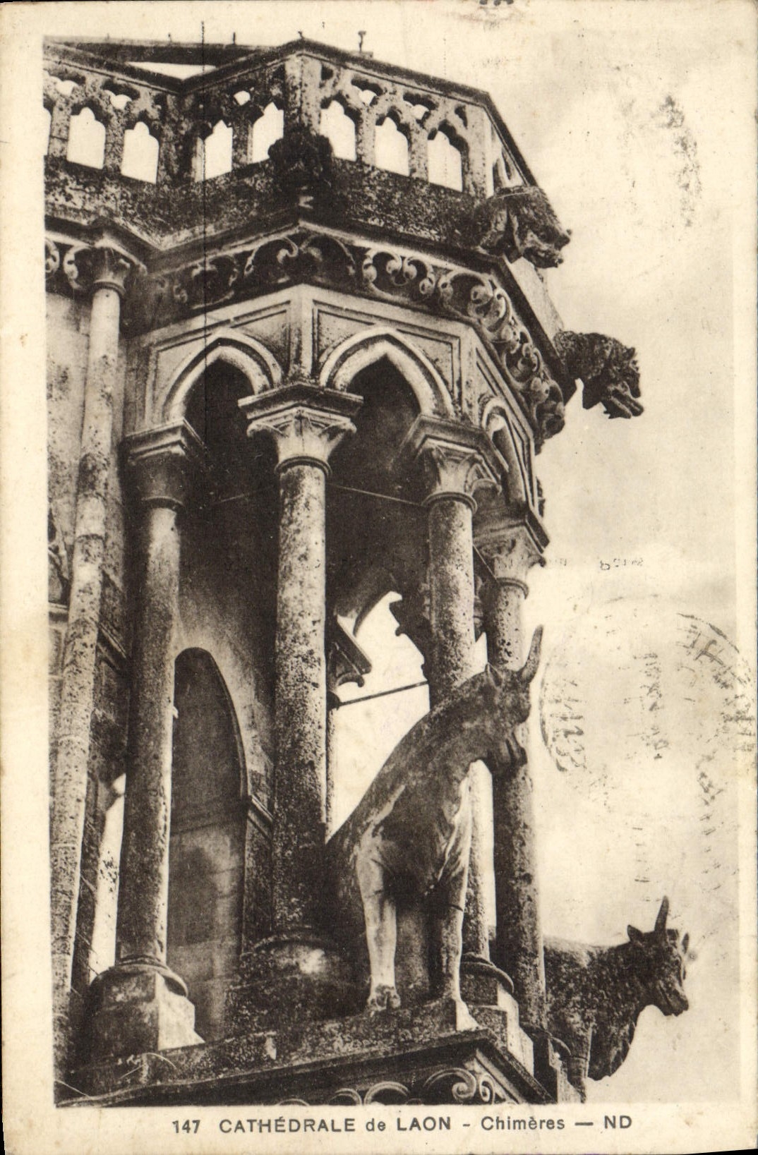 VINTAGE POSTCARD Cathedral De Laon Dreams