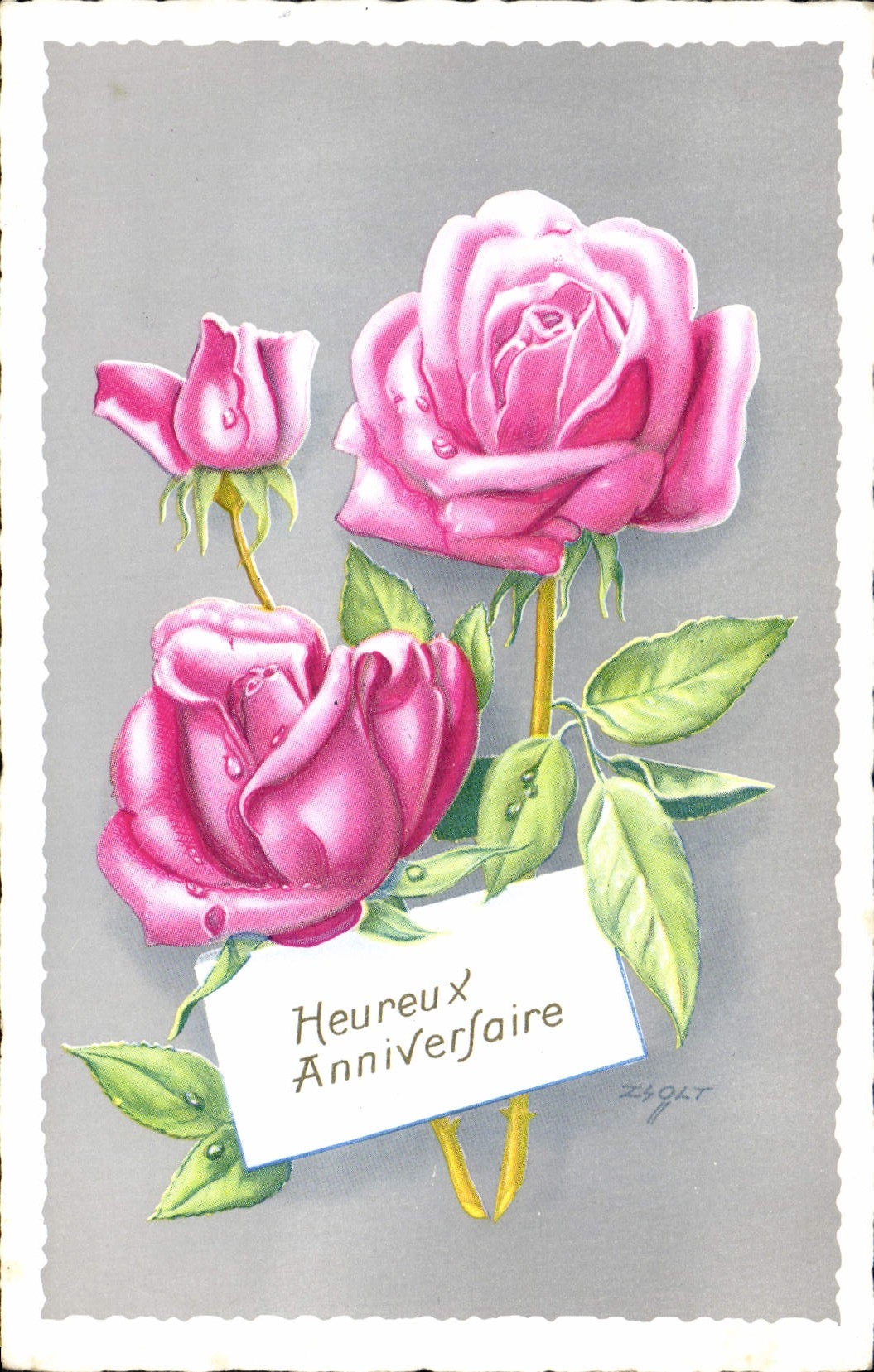 CPA Fantaisie Heureux Anniversaire