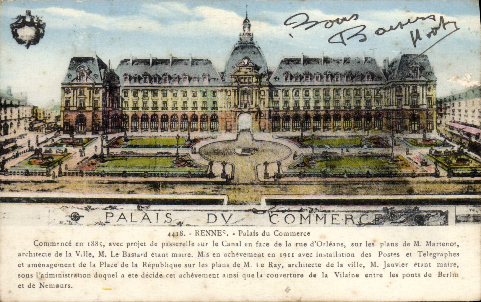 CPA Rennes Palais Du Commerce