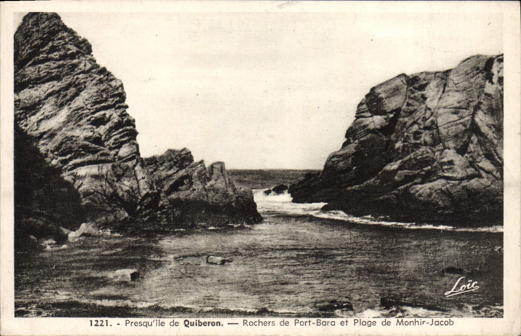 VINTAGE POSTCARD Presquile De Quiberon Rocks Of Port Bara And Plage De Monhir Jacob