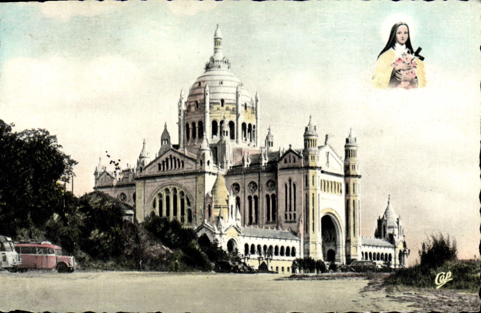 POSTAL Lisieux de la VENDIMIA el cierre de la avenida de la basílica