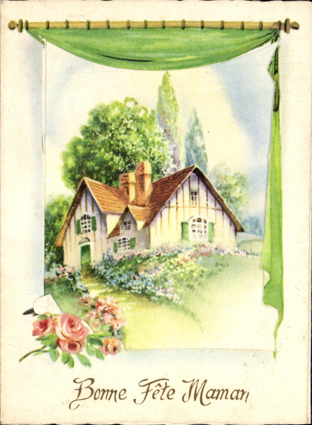 VINTAGE POSTCARD Good Festival Mom