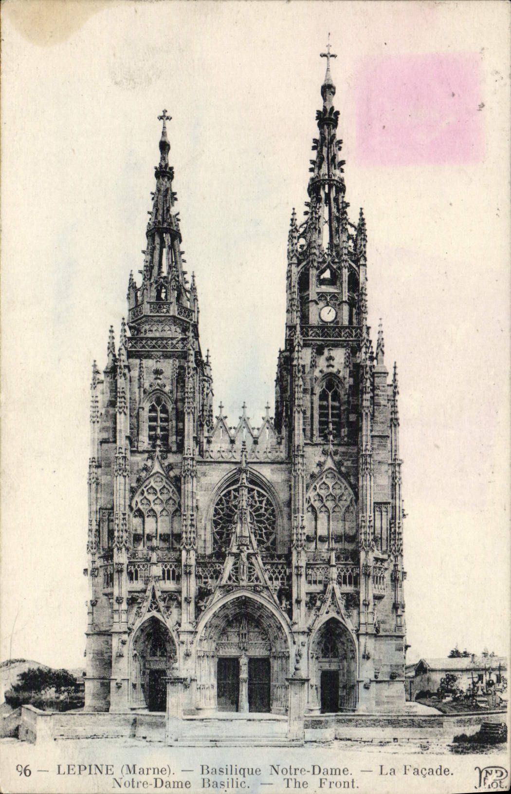 VINTAGE POSTCARD LEpine Notre Dame Basilica the Frontage